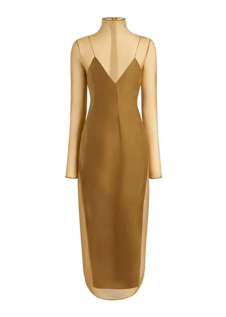 Khaite Toldo Dress In Bronze | Image 1 Khaite Toldo Dress In Bronze | Image 1