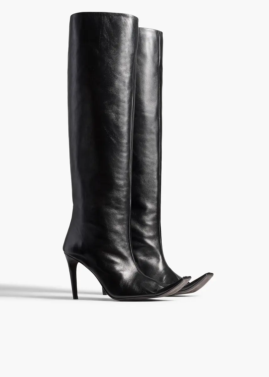 Khaite Marlene Knee-High Boot In Black Leather | Thumbnail 3 Khaite Marlene Knee-High Boot In Black Leather | Thumbnail 3