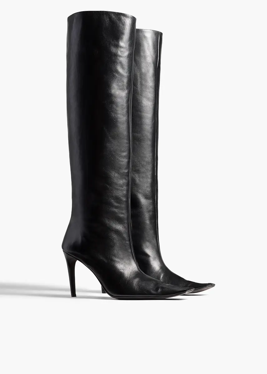 Khaite Marlene Knee-High Boot In Black Leather | Thumbnail 4 Khaite Marlene Knee-High Boot In Black Leather | Thumbnail 4