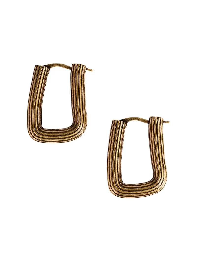 Santa Fe Rectangular Earrings In Antique Gold Santa Fe Rectangular Earrings In Antique Gold