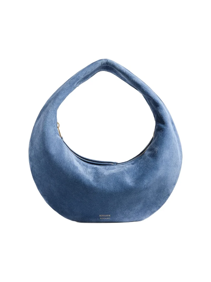 Khaite Mini Olivia Hobo In Cloud Iris Suede