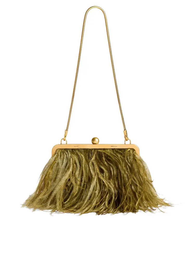 Lilith Chain Evening Bag In Olive Lilith Chain Evening Bag In Olive