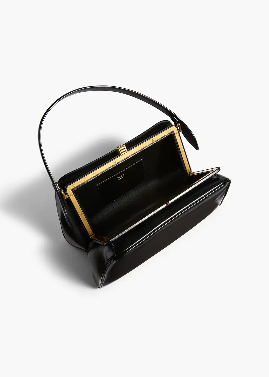 Khaite Cate Bag In Black Crackle Patent Leather | Thumbnail 3 Khaite Cate Bag In Black Crackle Patent Leather | Thumbnail 3