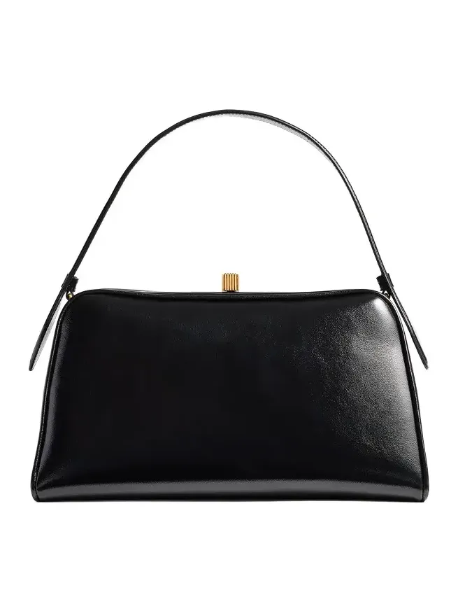 Cate Bag In Black Crackle Patent Leather Cate Bag In Black Crackle Patent Leather