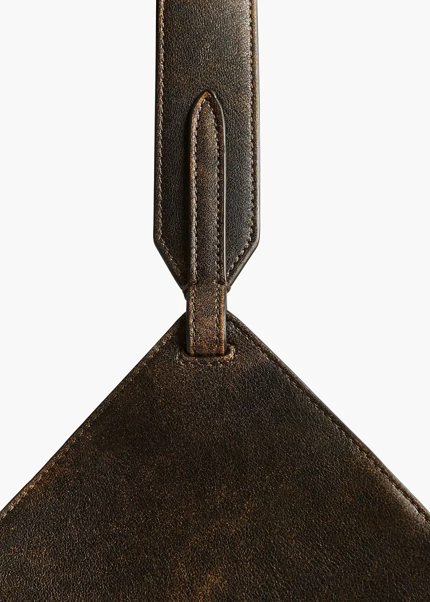 Khaite Mini Lotus Tote In Natural And Black Distressed Leather | Thumbnail 4 Khaite Mini Lotus Tote In Natural And Black Distressed Leather | Thumbnail 4