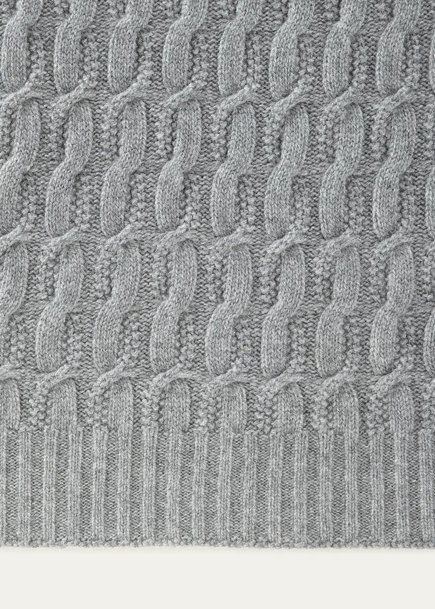 Sofia Cashmere Seed-Stitch Cable Throw | Thumbnail 2 Sofia Cashmere Seed-Stitch Cable Throw | Thumbnail 2