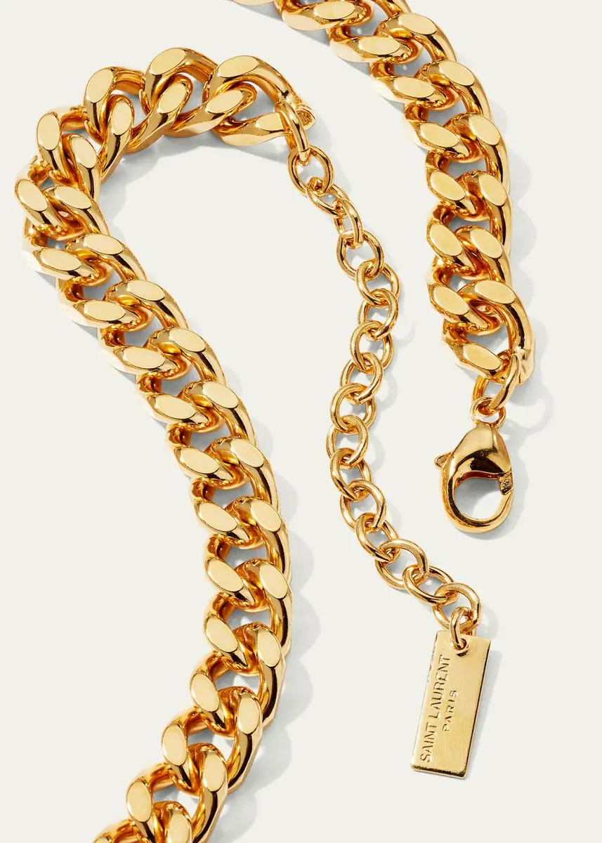 Saint Laurent Medium Curb Chain Necklace | Thumbnail 4 Saint Laurent Medium Curb Chain Necklace | Thumbnail 4