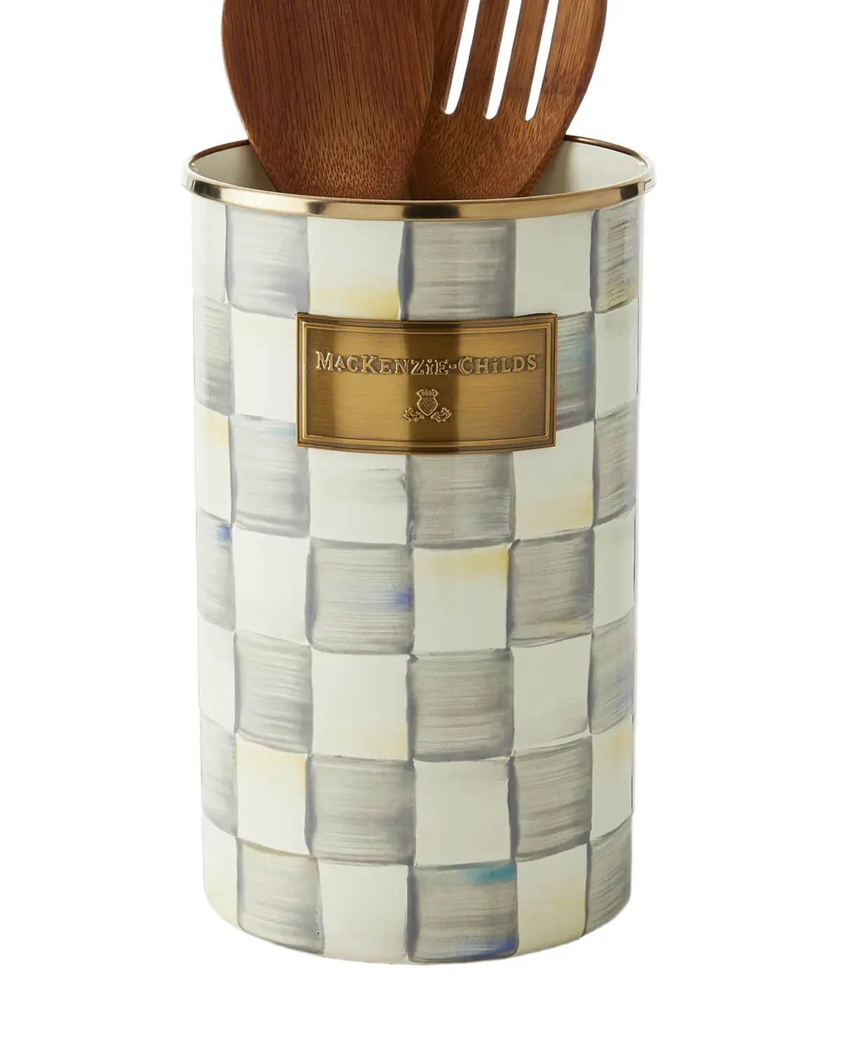 MacKenzie-Childs Sterling Check Utensil Holder