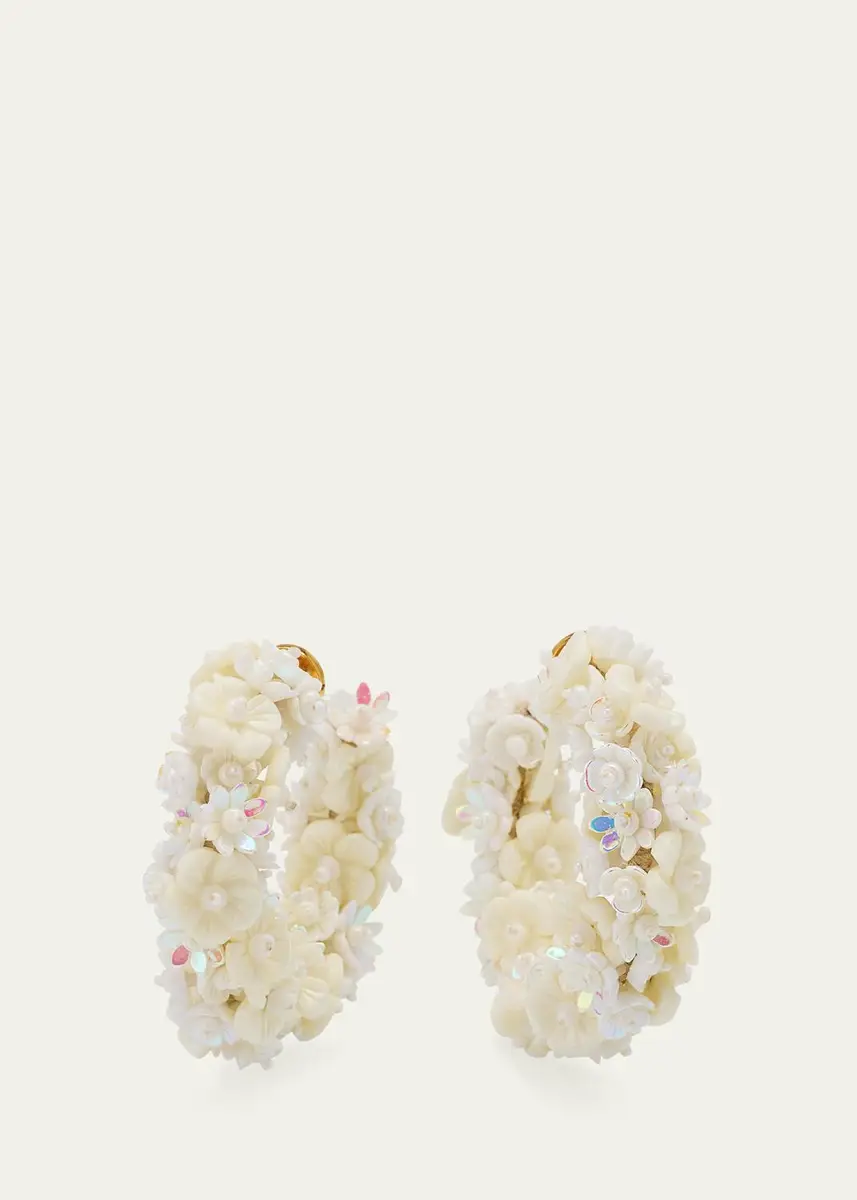 Oscar de la Renta Baby Flower Hoop Earrings | Thumbnail 3