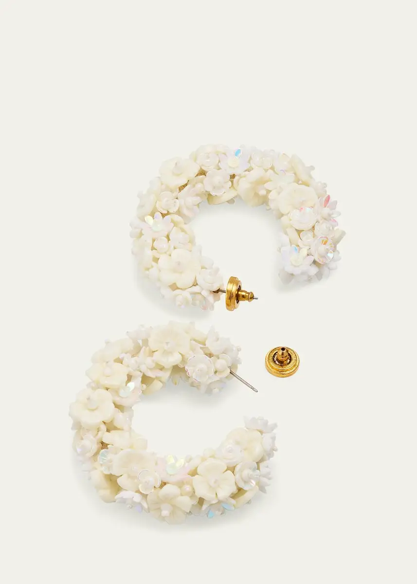 Oscar de la Renta Baby Flower Hoop Earrings | Thumbnail 4