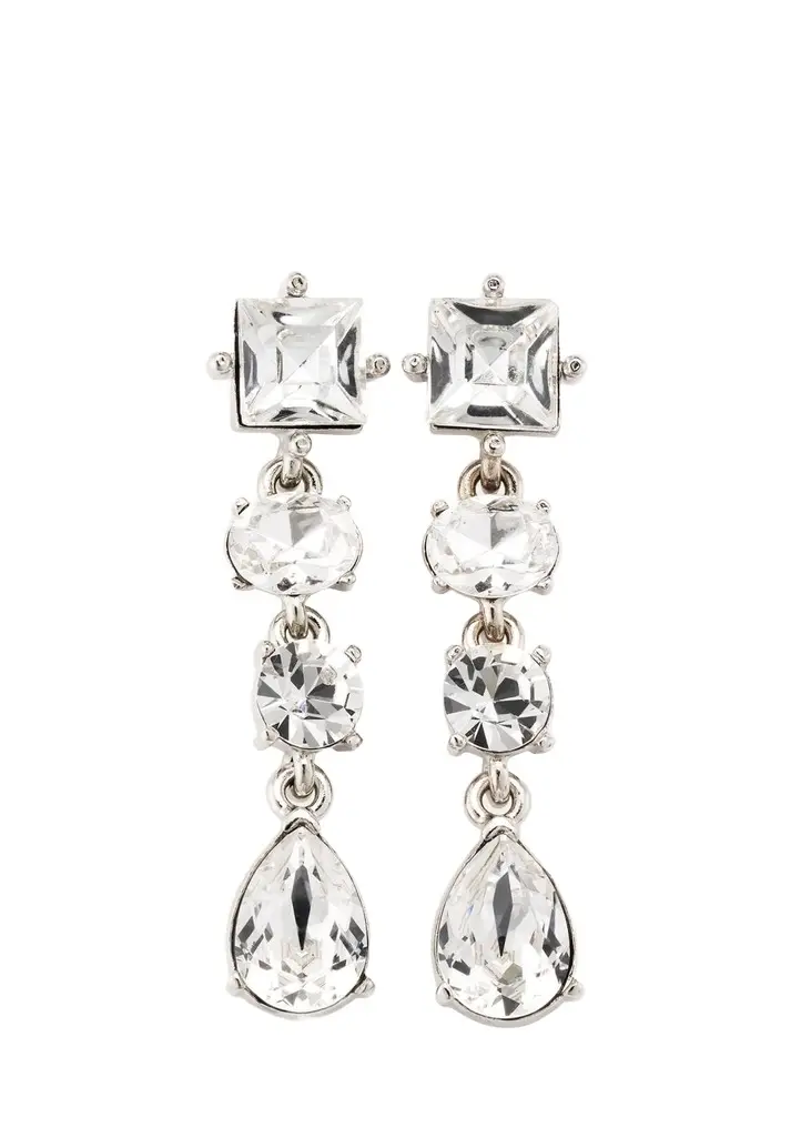 Oscar de la Renta Emma Multi-Cut Crystal Earrings | Image 1 Oscar de la Renta Emma Multi-Cut Crystal Earrings | Image 1