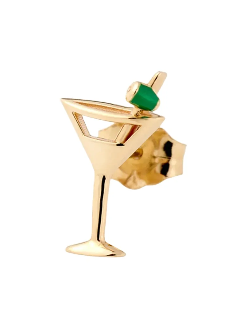 Alison Lou 14K Yellow Gold Martini Stud Earring, Single