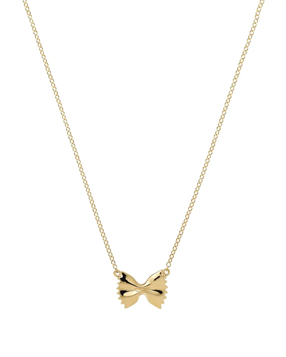 Alison Lou 14K Yellow Gold Bowtie Pasta Station Necklace | Thumbnail 2 Alison Lou 14K Yellow Gold Bowtie Pasta Station Necklace | Thumbnail 2