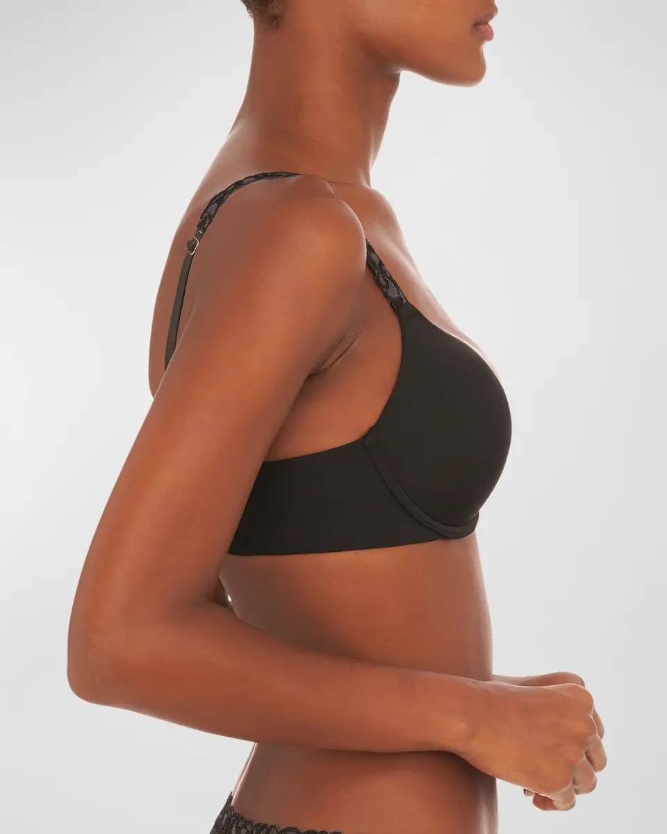 Natori Pure Luxe Lace-Trim Push-Up Bra | Thumbnail 2 Natori Pure Luxe Lace-Trim Push-Up Bra | Thumbnail 2