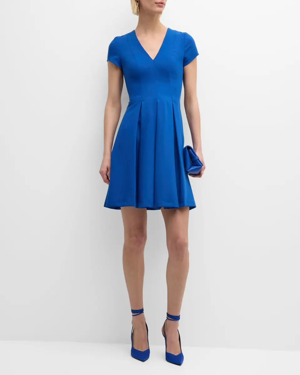 Emporio Armani Emma Pleated Fit-&-Flare Mini Dress | Thumbnail 2 Emporio Armani Emma Pleated Fit-&-Flare Mini Dress | Thumbnail 2