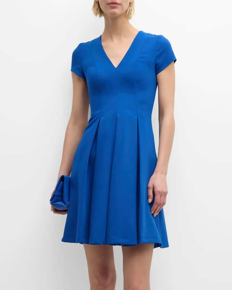 Emporio Armani Emma Pleated Fit-&-Flare Mini Dress | Thumbnail 3 Emporio Armani Emma Pleated Fit-&-Flare Mini Dress | Thumbnail 3