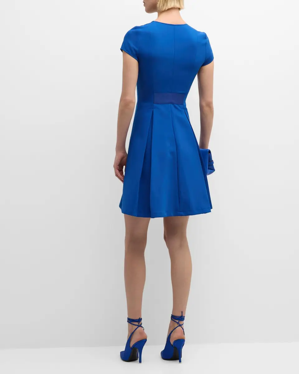 Emporio Armani Emma Pleated Fit-&-Flare Mini Dress | Thumbnail 4 Emporio Armani Emma Pleated Fit-&-Flare Mini Dress | Thumbnail 4