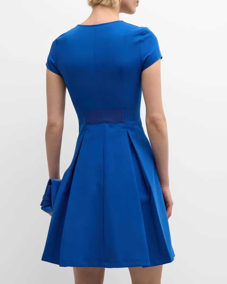 Emporio Armani Emma Pleated Fit-&-Flare Mini Dress | Thumbnail 6 Emporio Armani Emma Pleated Fit-&-Flare Mini Dress | Thumbnail 6