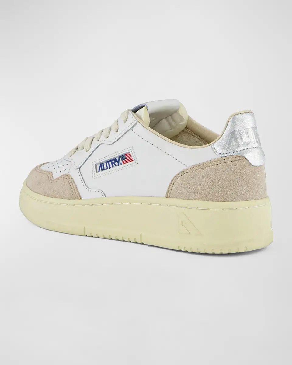 Autry Medalist Mixed Leather Low-Top Sneakers | Thumbnail 3 Autry Medalist Mixed Leather Low-Top Sneakers | Thumbnail 3