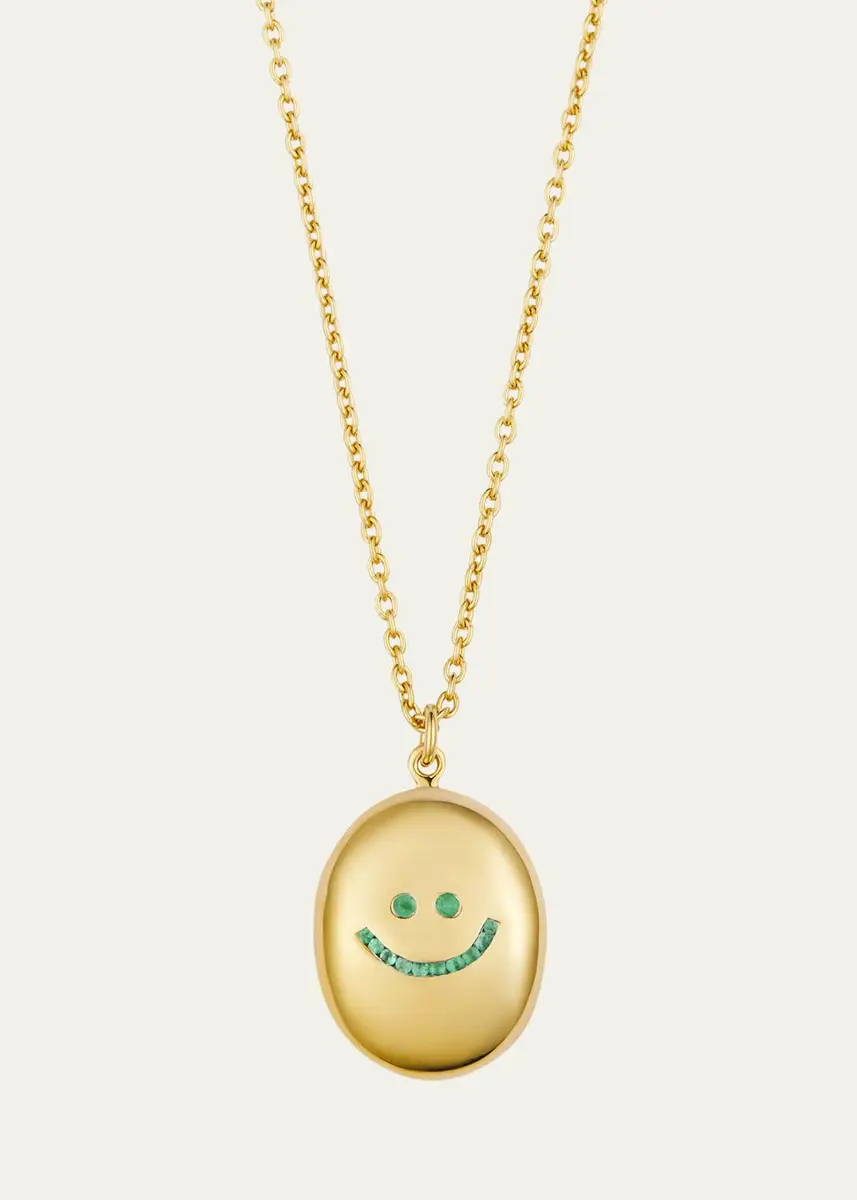 PATTARAPHAN 14K Yellow Gold Gem Yim Emerald Locket Necklace | Thumbnail 3
