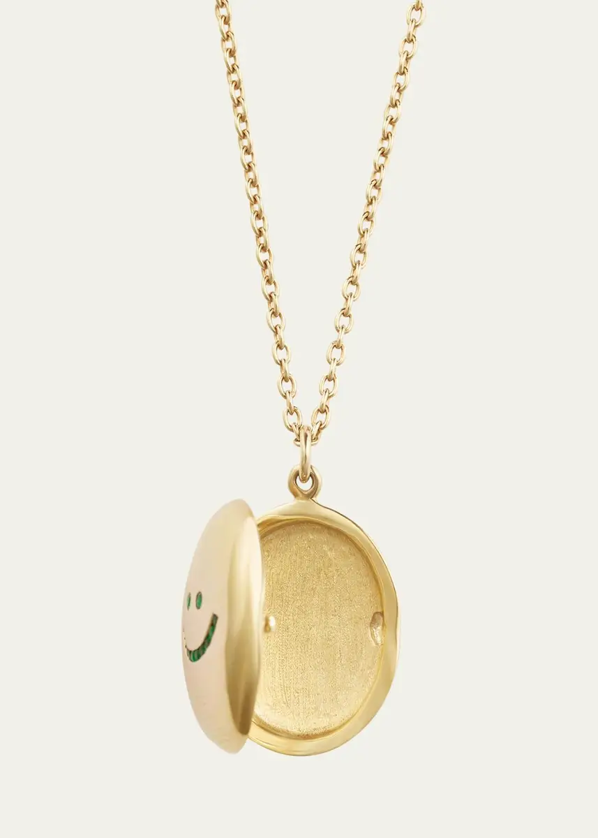 PATTARAPHAN 14K Yellow Gold Gem Yim Emerald Locket Necklace | Thumbnail 4