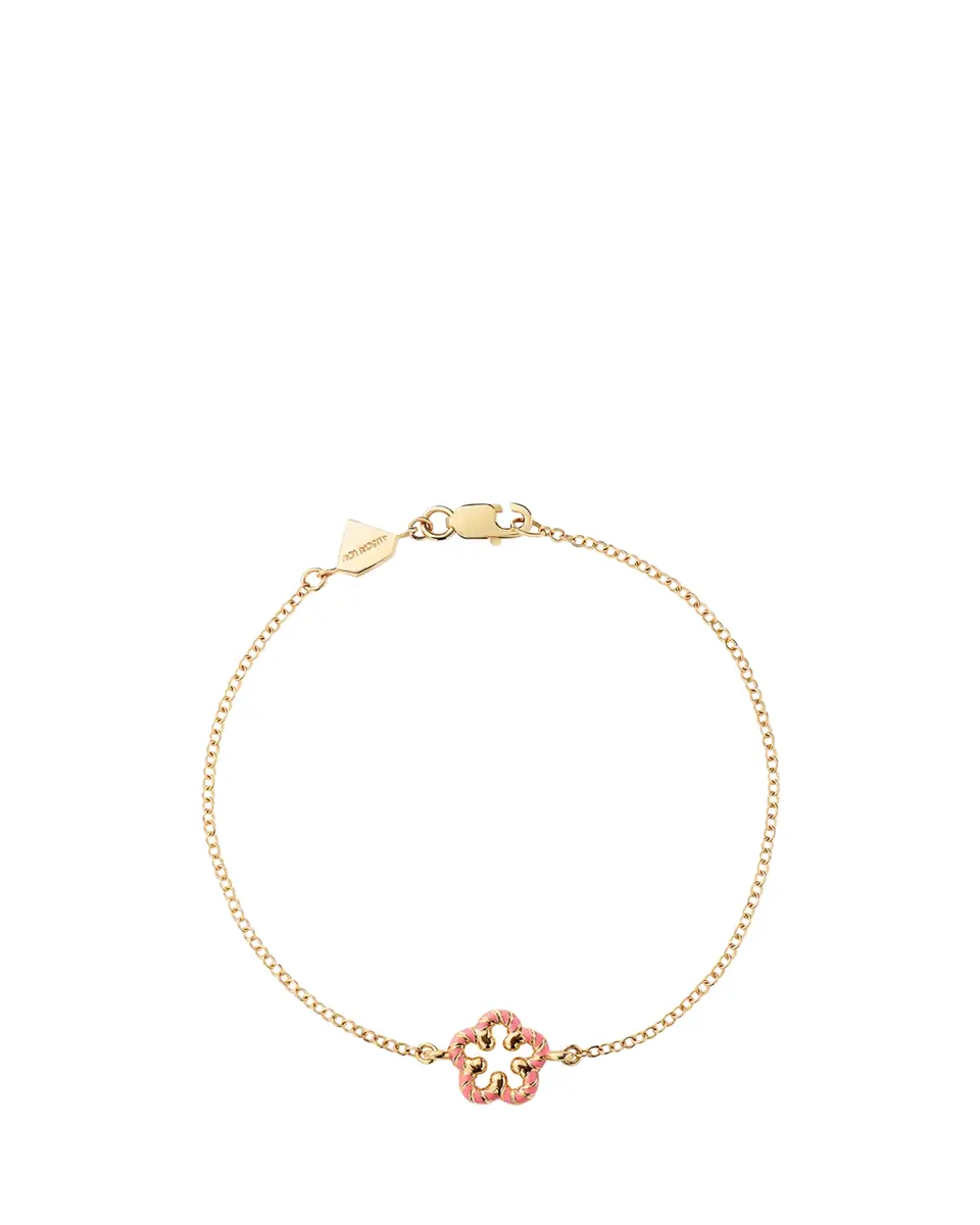 Alison Lou Flower Streamer 14K Yellow Gold and Pink Enamel Bracelet | Thumbnail 2 Alison Lou Flower Streamer 14K Yellow Gold and Pink Enamel Bracelet | Thumbnail 2