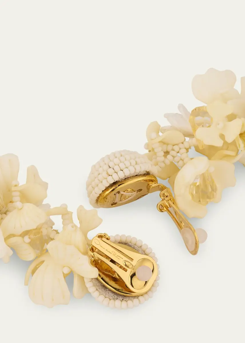 Oscar de la Renta Plexy and Raffia Flowers Earrings | Thumbnail 4 Oscar de la Renta Plexy and Raffia Flowers Earrings | Thumbnail 4