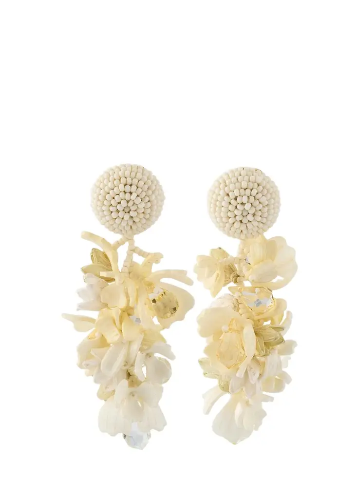 Oscar de la Renta Plexy and Raffia Flowers Earrings | Image 1 Oscar de la Renta Plexy and Raffia Flowers Earrings | Image 1