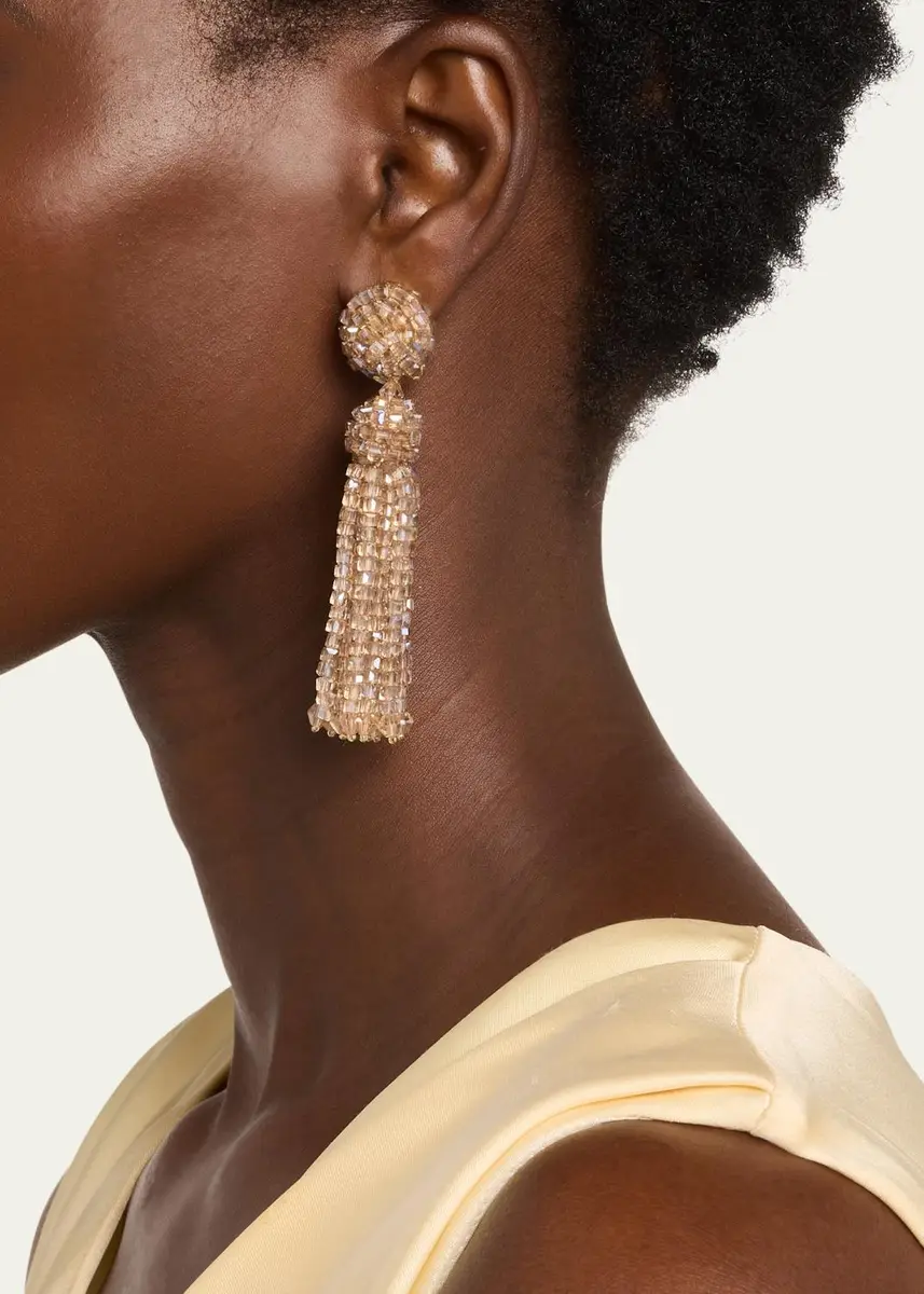Oscar de la Renta Crystal Fringe Earrings | Thumbnail 2 Oscar de la Renta Crystal Fringe Earrings | Thumbnail 2