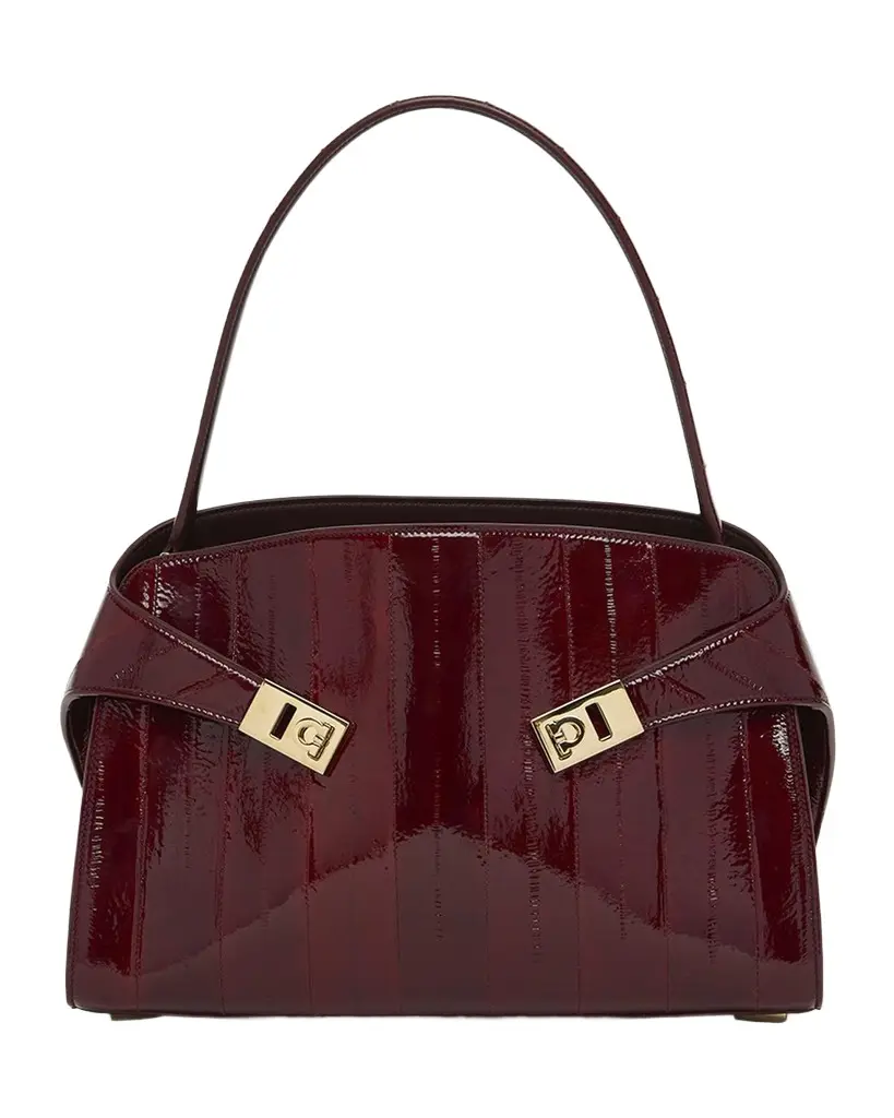 Ferragamo Hug Eel Leather Shoulder Bag | Image 1 Ferragamo Hug Eel Leather Shoulder Bag | Image 1