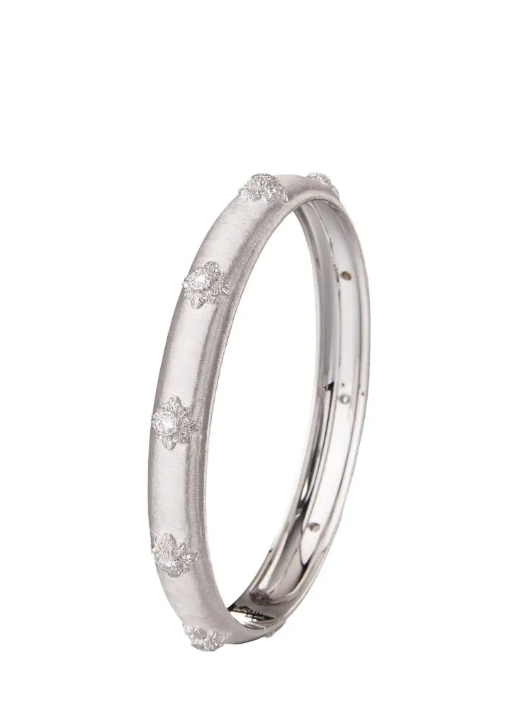 Buccellati Macri Bombé Bangle, White Gold, 8mm