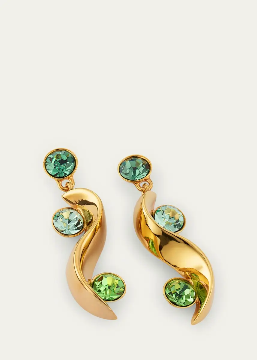 Oscar de la Renta Crystal Wave Drop Earrings | Thumbnail 3 Oscar de la Renta Crystal Wave Drop Earrings | Thumbnail 3