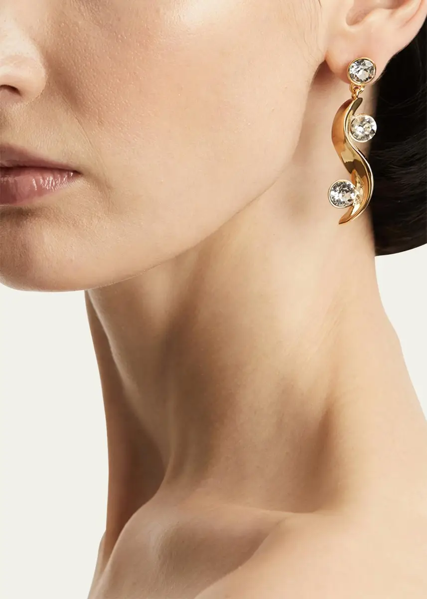 Oscar de la Renta Crystal Wave Drop Earrings | Thumbnail 5 Oscar de la Renta Crystal Wave Drop Earrings | Thumbnail 5