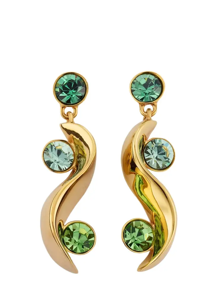 Oscar de la Renta Crystal Wave Drop Earrings | Image 1 Oscar de la Renta Crystal Wave Drop Earrings | Image 1