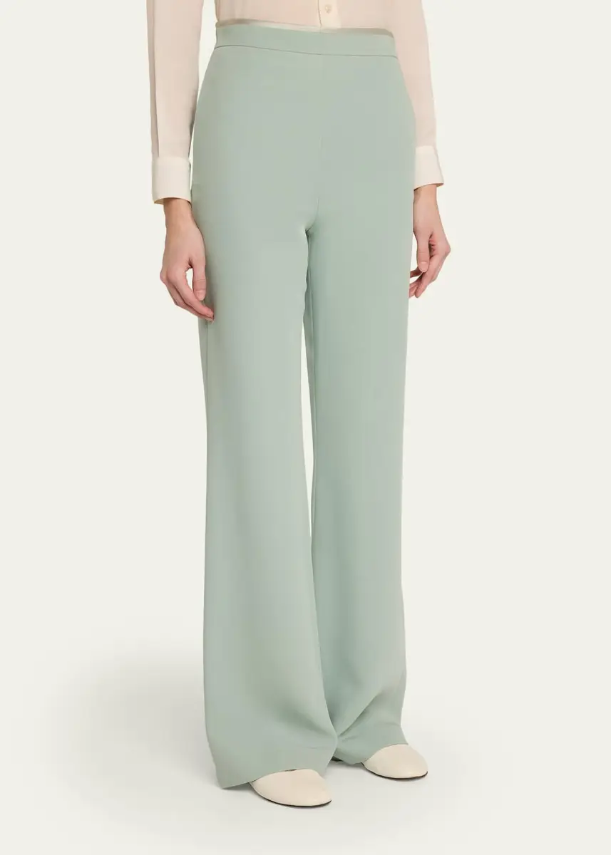 Valentino Garavani Silk Crepe Flare Trousers | Thumbnail 4 Valentino Garavani Silk Crepe Flare Trousers | Thumbnail 4