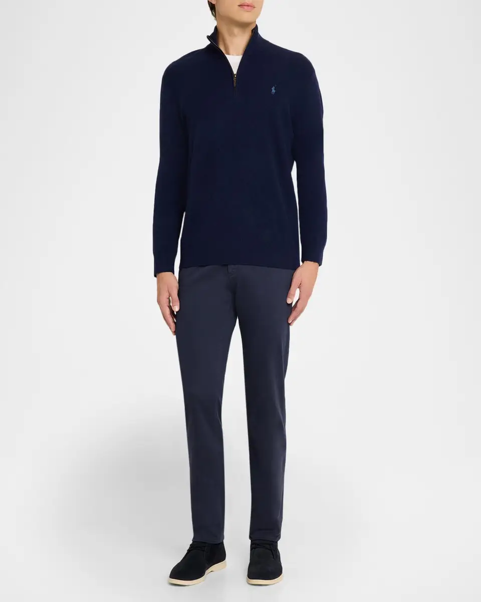 Polo Ralph Lauren Men's Wool Embroidered Pony Quarter-Zip Sweater | Thumbnail 2 Polo Ralph Lauren Men's Wool Embroidered Pony Quarter-Zip Sweater | Thumbnail 2
