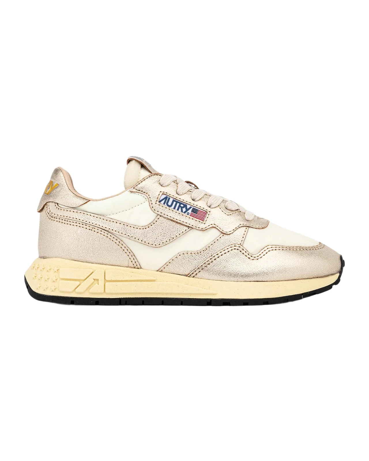 Autry Reelwind Metallic Leather Low-Top Sneakers