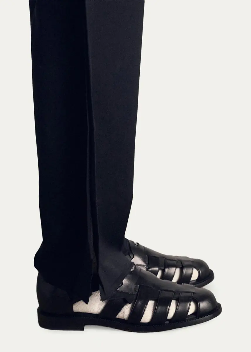 Christian Louboutin Men's Kemet Leather Fisherman Sandals | Thumbnail 2