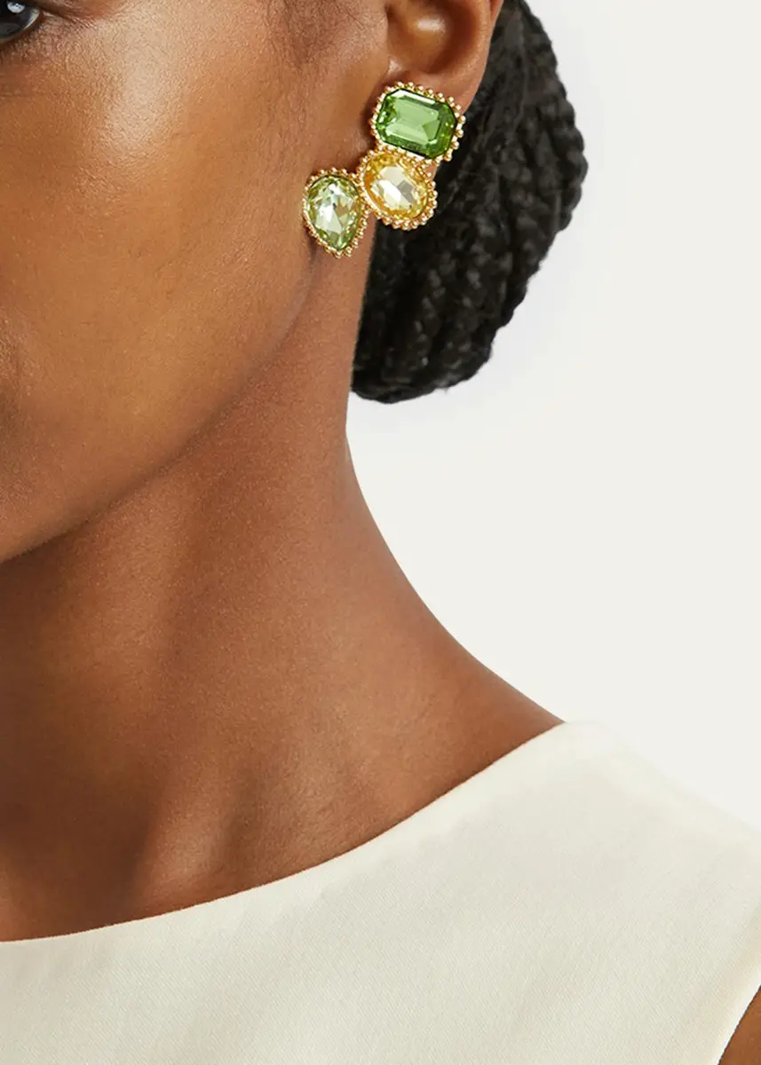 Oscar de la Renta Crystal Climber Earrings | Thumbnail 2 Oscar de la Renta Crystal Climber Earrings | Thumbnail 2