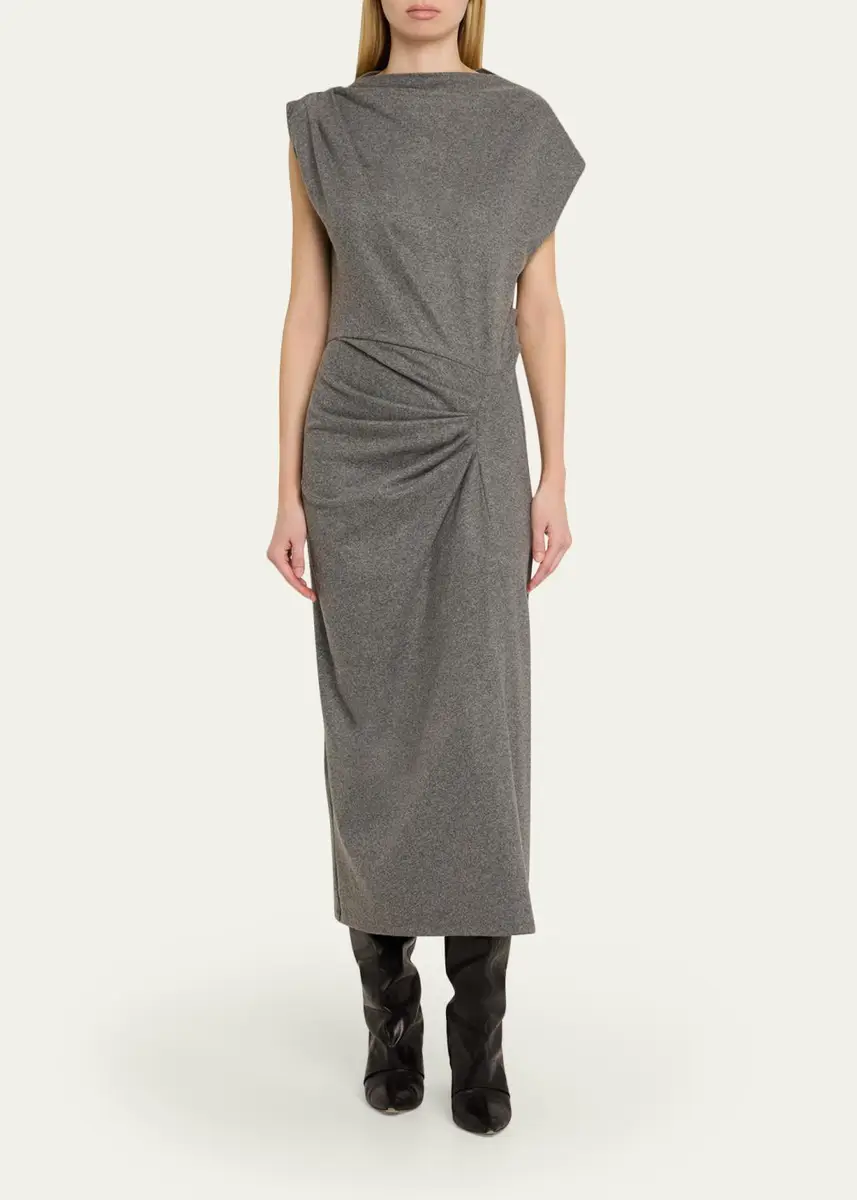 Etoile Isabel Marant Naerys Asymmetric Knit Midi Dress | Thumbnail 2 Etoile Isabel Marant Naerys Asymmetric Knit Midi Dress | Thumbnail 2