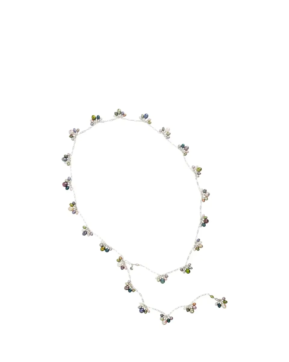 Presley Oldham Fringe Necklace with Multicolor Pearls, 36"L | Thumbnail 2 Presley Oldham Fringe Necklace with Multicolor Pearls, 36"L | Thumbnail 2