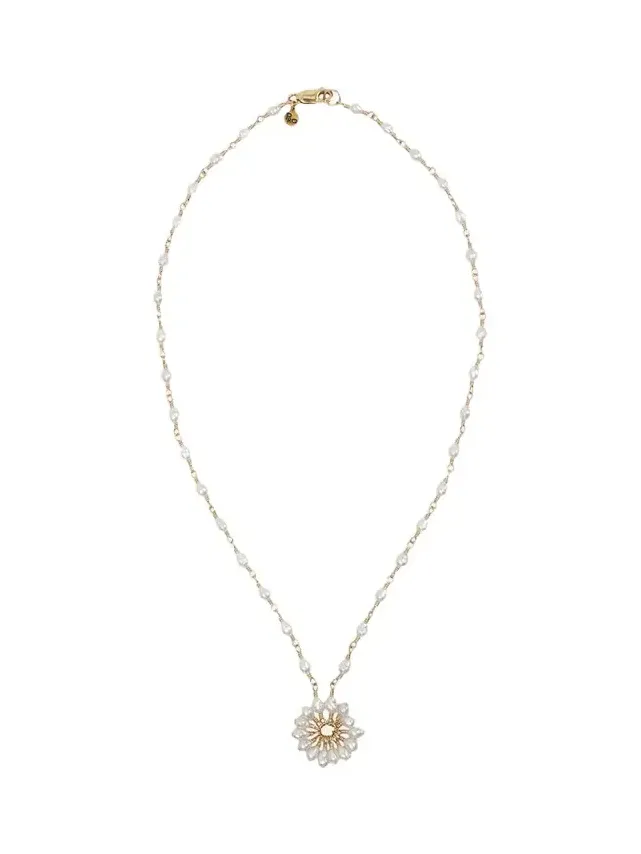 White Cluster Necklace with Japanese Pearls White Cluster Necklace with Japanese Pearls