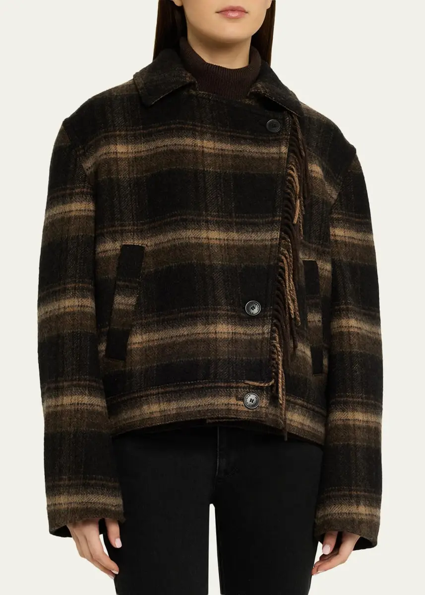 Etoile Isabel Marant Galeane Plaid Wool Crop Jacket | Thumbnail 4 Etoile Isabel Marant Galeane Plaid Wool Crop Jacket | Thumbnail 4