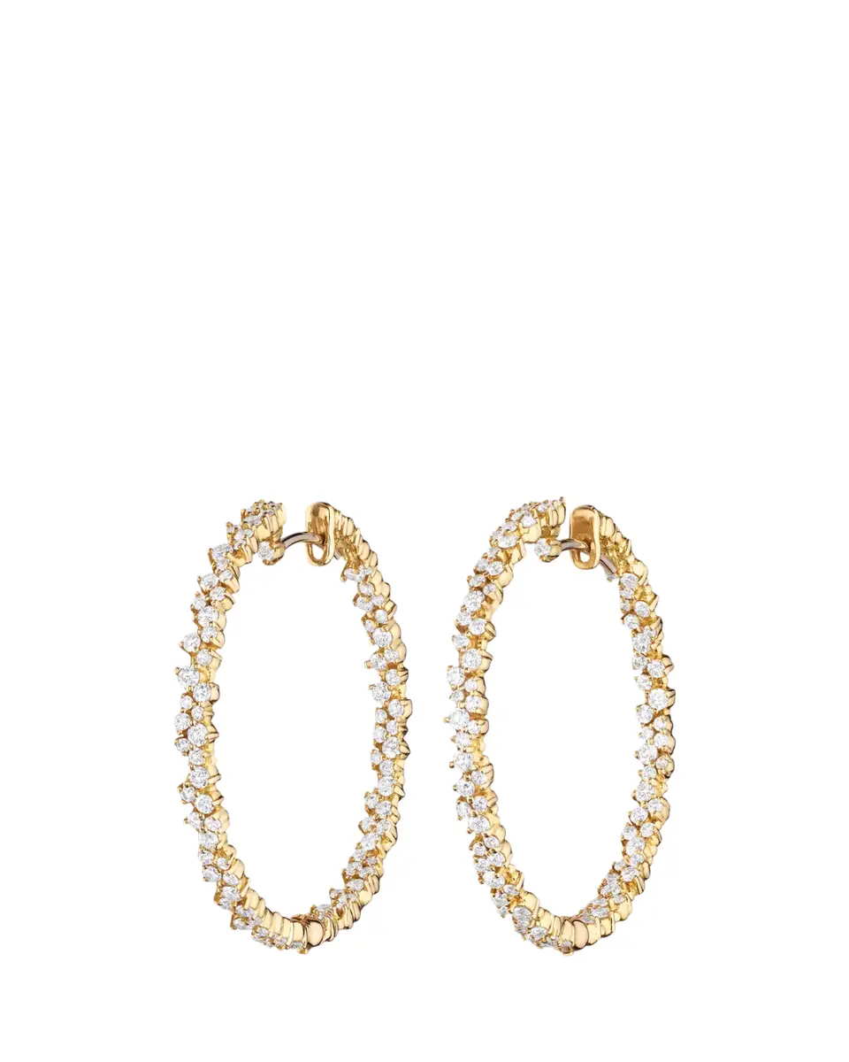 Paul Morelli 18K Yellow Gold Diamond Confetti Hoop Earrings, Medium | Thumbnail 2 Paul Morelli 18K Yellow Gold Diamond Confetti Hoop Earrings, Medium | Thumbnail 2