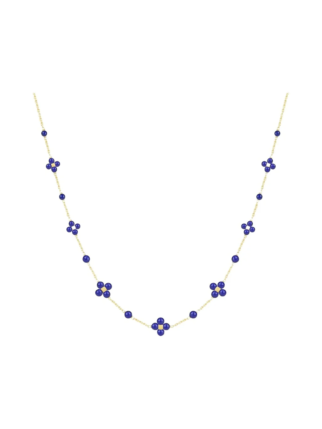 Paul Morelli 18K Yellow Gold Lapis Lazuli Station Necklace