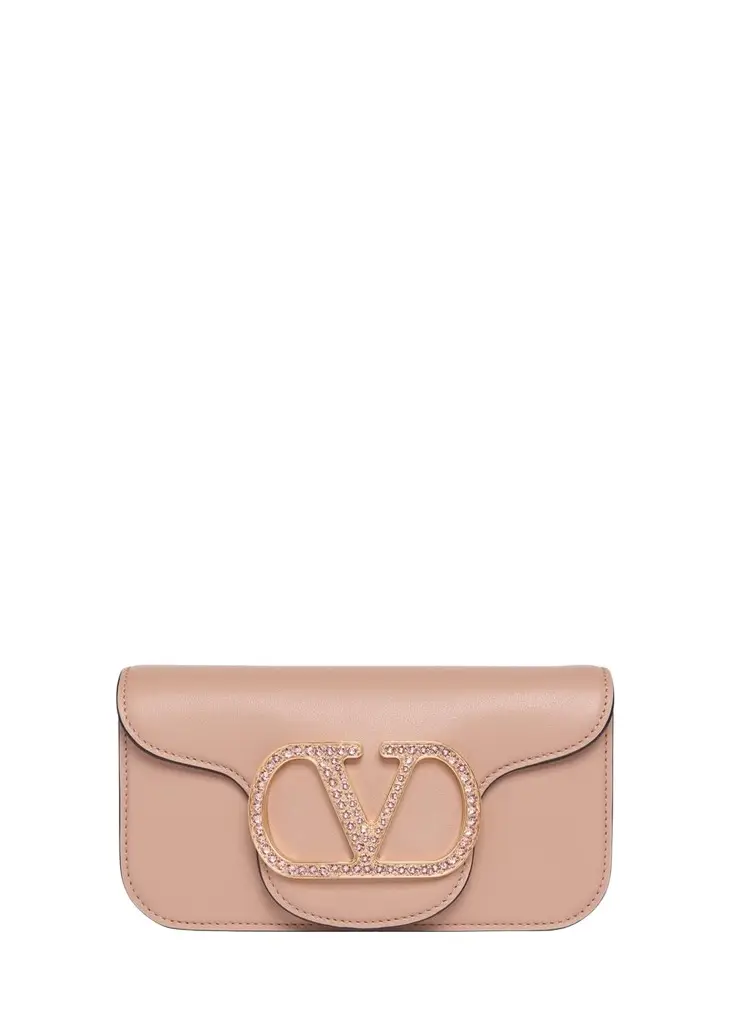 Valentino Garavani Loco Crystal VLogo Leather Shoulder Bag | Image 1 Valentino Garavani Loco Crystal VLogo Leather Shoulder Bag | Image 1