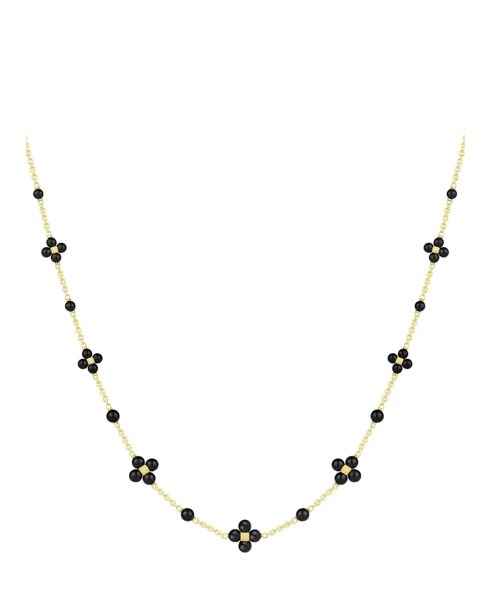 Paul Morelli 18K Yellow Gold Black Onyx Sequence Necklace, 18"L | Thumbnail 2