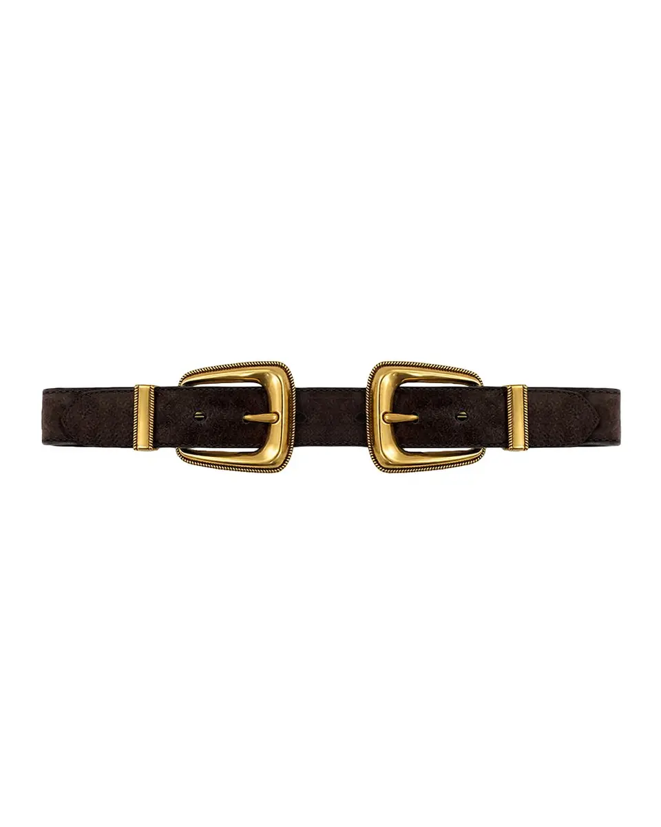 Veronica Beard Arch Double-Buckle Suede Waist Belt | Thumbnail 3 Veronica Beard Arch Double-Buckle Suede Waist Belt | Thumbnail 3