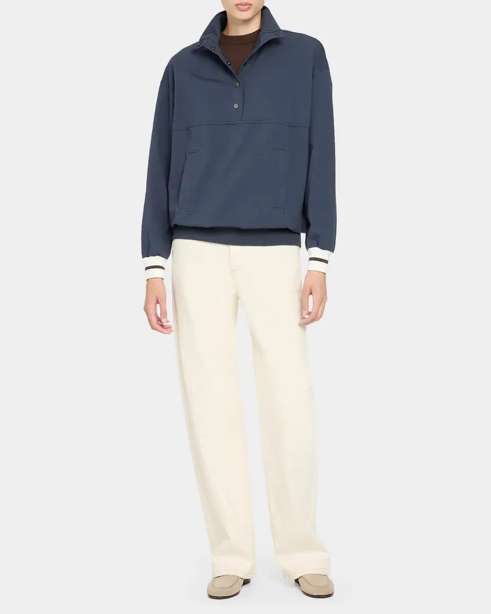Brunello Cucinelli Cotton Jersey Henley Sweatshirt | Thumbnail 2