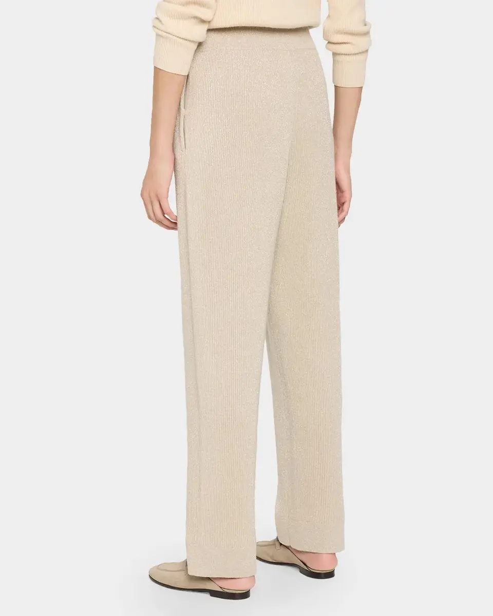 Brunello Cucinelli Sparkling Cashmere Knit Straight-Leg Pants | Thumbnail 3